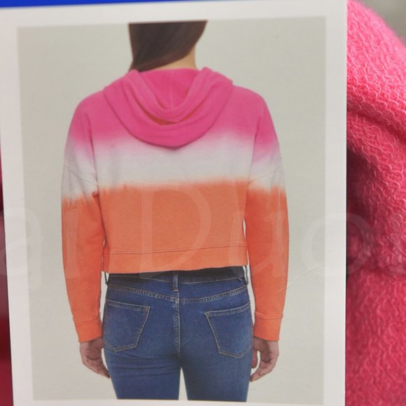 Calvin‎ Klein Jeans Ladies' Dip Dye Hoodie L Orange - Picture 8 of 8